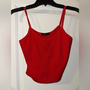 Red crop tank top